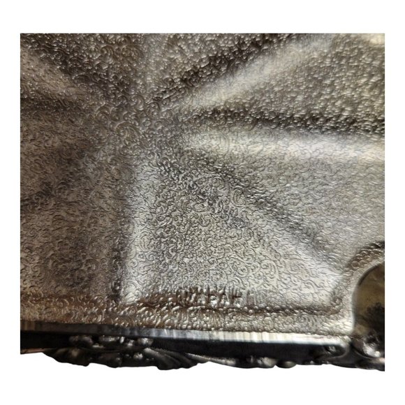 Vintage Footed 3D Victorian Style Silver Metal Trinket Jewelry Velvet Lined - Picture 9 of 10